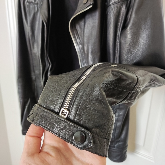 Allsaints kushiro black leather jacket - Picture 6 of 9